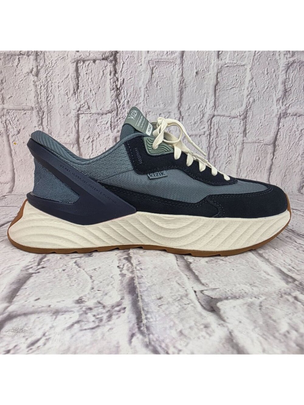 Kizik Monaco Sneaker Womens 9 Stormy Weather Naval Academy Comfort Shoes READ - Picture 2 of 13
